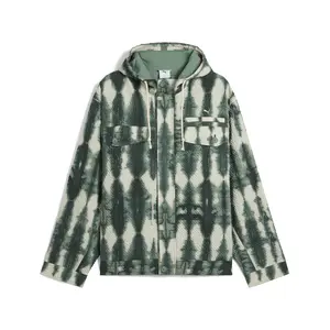PUMA Mens Palais Artisan Seersucker Jacket Athletic Outerwear Casual - Green