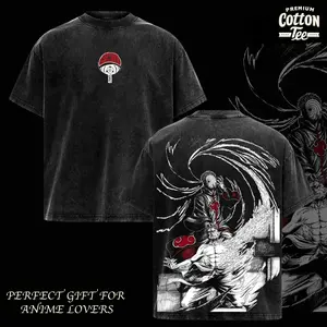 Obito Kamui Premium Cotton Tee, Vintage Washed Anime Oversized T-Shirt, Masked Uchiha Graphic Shirt, Kamui Power Streetwear, Heavyweight Unisex Outfit, Gift for Anime Fans