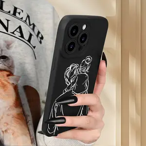 Premium Soft Smartphone Case - Fashionable Creative Warm Father-Daughter Silhouette Cellphone Accessory for iPhone X/XS/XR/11/12/13/14/15/16 Plus, Pro, Max, Mini, Suitable for Holiday Gifting & Handheld Devices Use