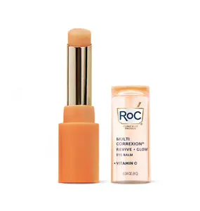 RoC Multi Correxion Revive + Glow Vitamin C Eye Balm,Touchless Stick Under-Eye Brightener for Dark Circles & Puffiness, Fragrance-Free, 0.14 oz
