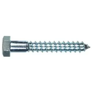 212 MAIN Zinc Coated Hex Head Lag Bolt Hex Cap Screws, 0.25x1.25 in, 100-Pack (Hillman Fasteners 230006) for Sailing, Water Sports Activities