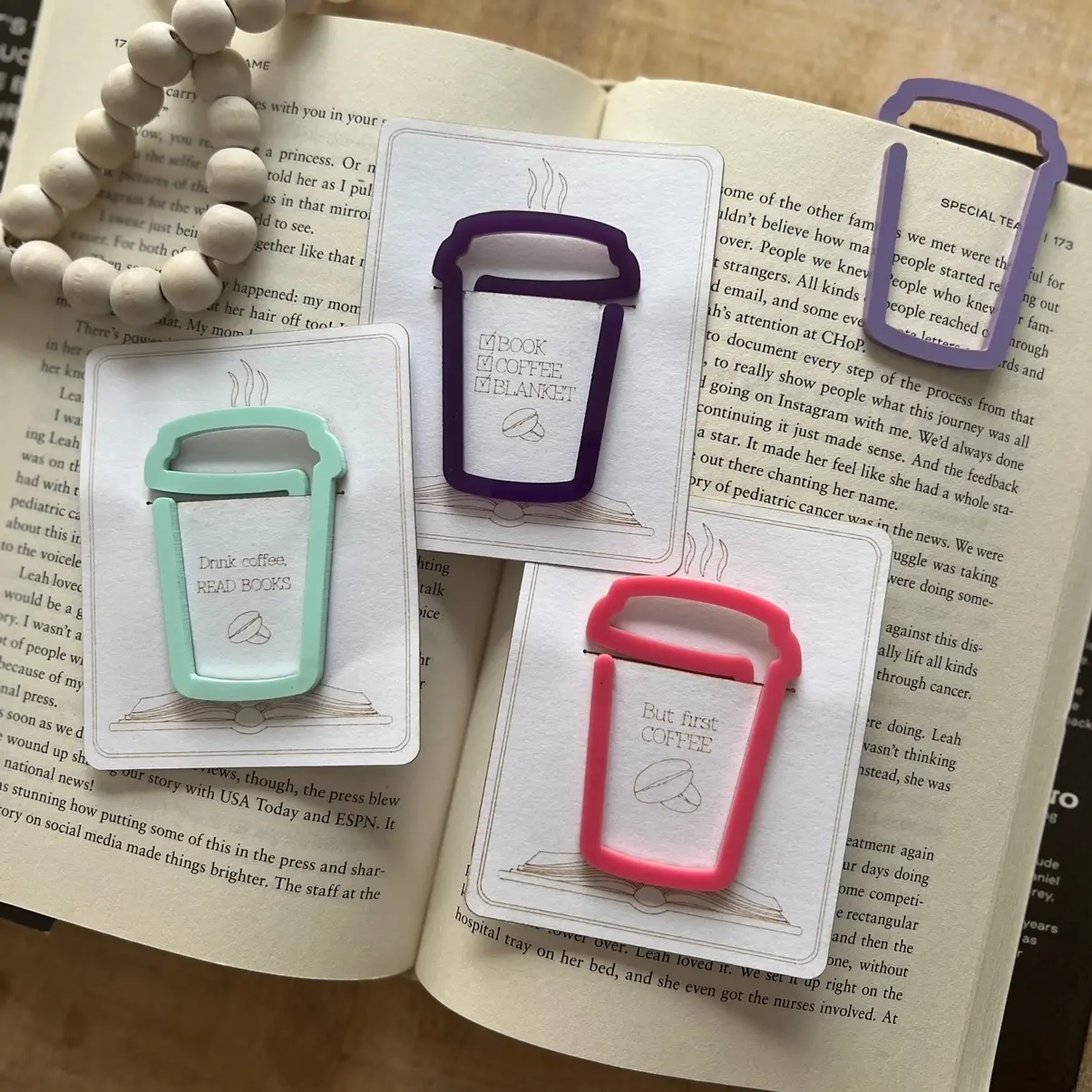 Acrylic Coffee Bookmark/Paperclip