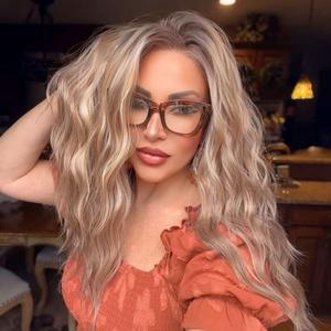 AISOM Mila Sugar Maple Water Wave Free Part Synthetic Lace Front Wig with Scandinavian Hairline Glueless Wig 16 Inches