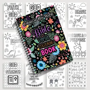 1pc 5.5x8.3 Inch 'Joyful Heart' Christian Coloring Book, Spiral-Bound Bible Verse Coloring Book with Flower and Butterfly Illustrations, Ideal for Relaxing and Focusing on Faith-Inspired Creative Activities, Adult Inspirational Coloring Book
