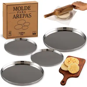 Stainless Steel Molde para Arepas with Gift Box – Premium Food Grade Material - Double Size (5.9" & 4.3") and Double Thickness (0.35" & 0.2") for Perfect Arepas Colombianas, Tortillas, Gorditas