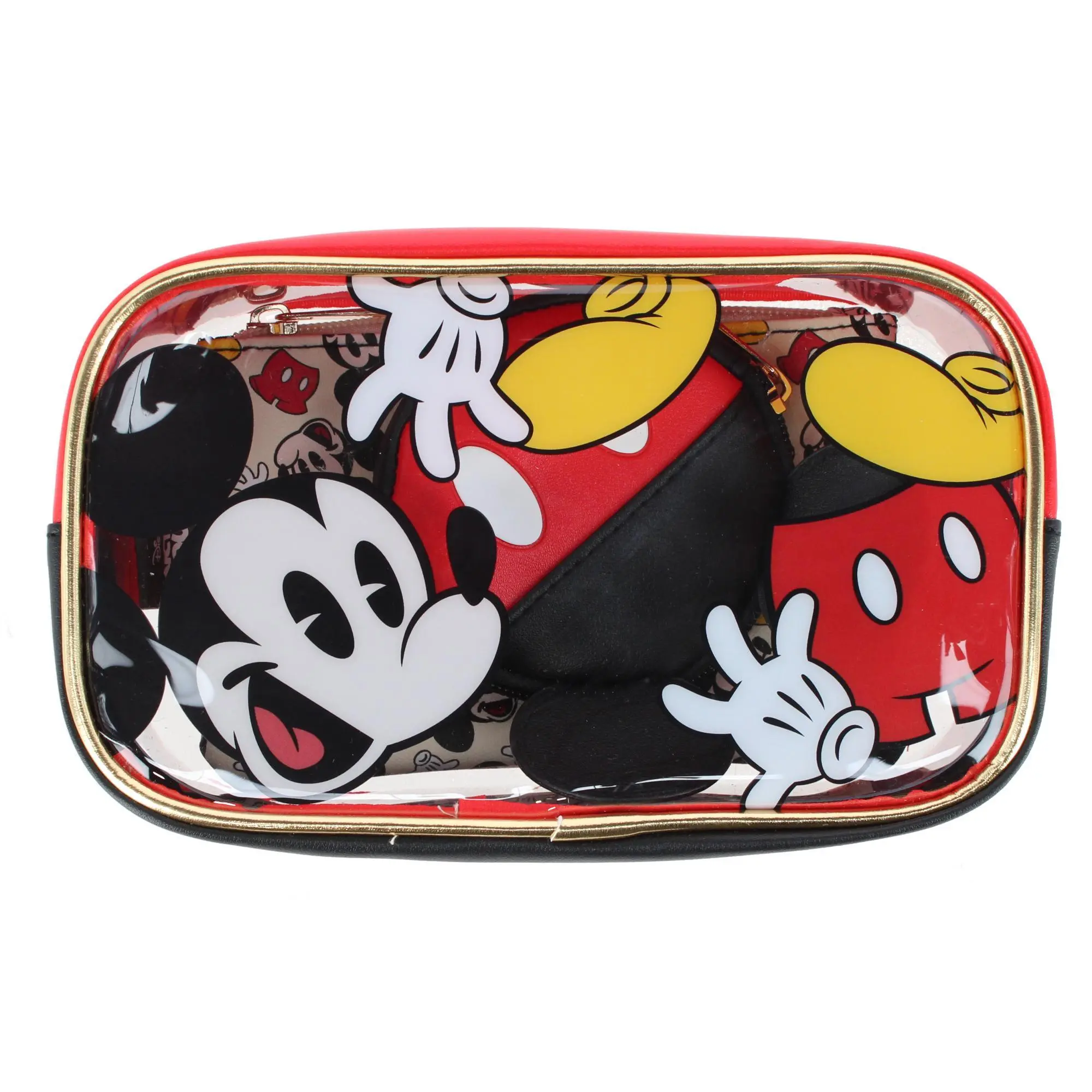 CTM Disney's Mickey Mouse 8 inch Accessory Bag Coin Purse & Zipper Pouch, Leather Accessories
