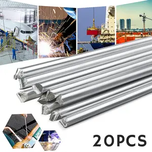 20 Pcs Aluminum Welding Rods 13 Inch Electrode for Household Low Temperature Brazing Universal Repair Silver Self-Fluxing Design