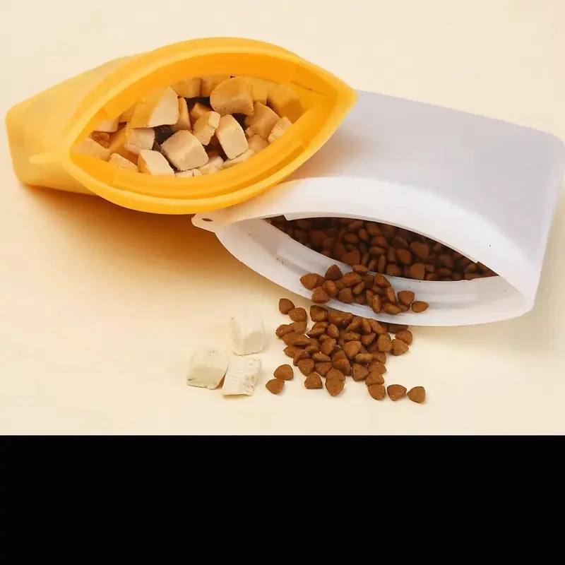 Silicone Pet Food Storage Bag – Sealed Moisture-Proof Container for Cat & Dog Food, Portable Travel Dispenser