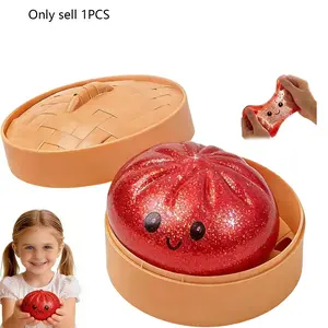 Dumpling Squishies, Mystery Glitter Dumpling Squishies Box, Colorful Dumplings Stress Balls Fidget Sensory Toy, Soft Squeeze Decompression Dough for Anxiety Relief Fidget, Kids Easter Basket Stuffers