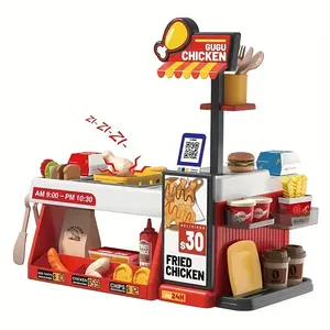 Little Chef's Dream Kitchen: Realistic BBQ & Fried Chicken Play Set, Pretend Cooking Set, Barbecue Cooking Playset! Fun Role-Playing, Interactive Cooking Sounds, Simulates Frying & Grilling. For Ages 3+, Indoor Play, Includes All Accessories