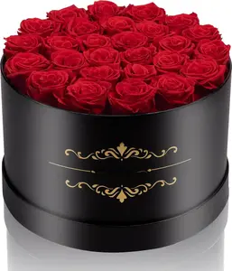 27 count Forever Preserved Roses in a Box, Preserved  for Delivery Birthday,  Gifts for Mothers Day, Red