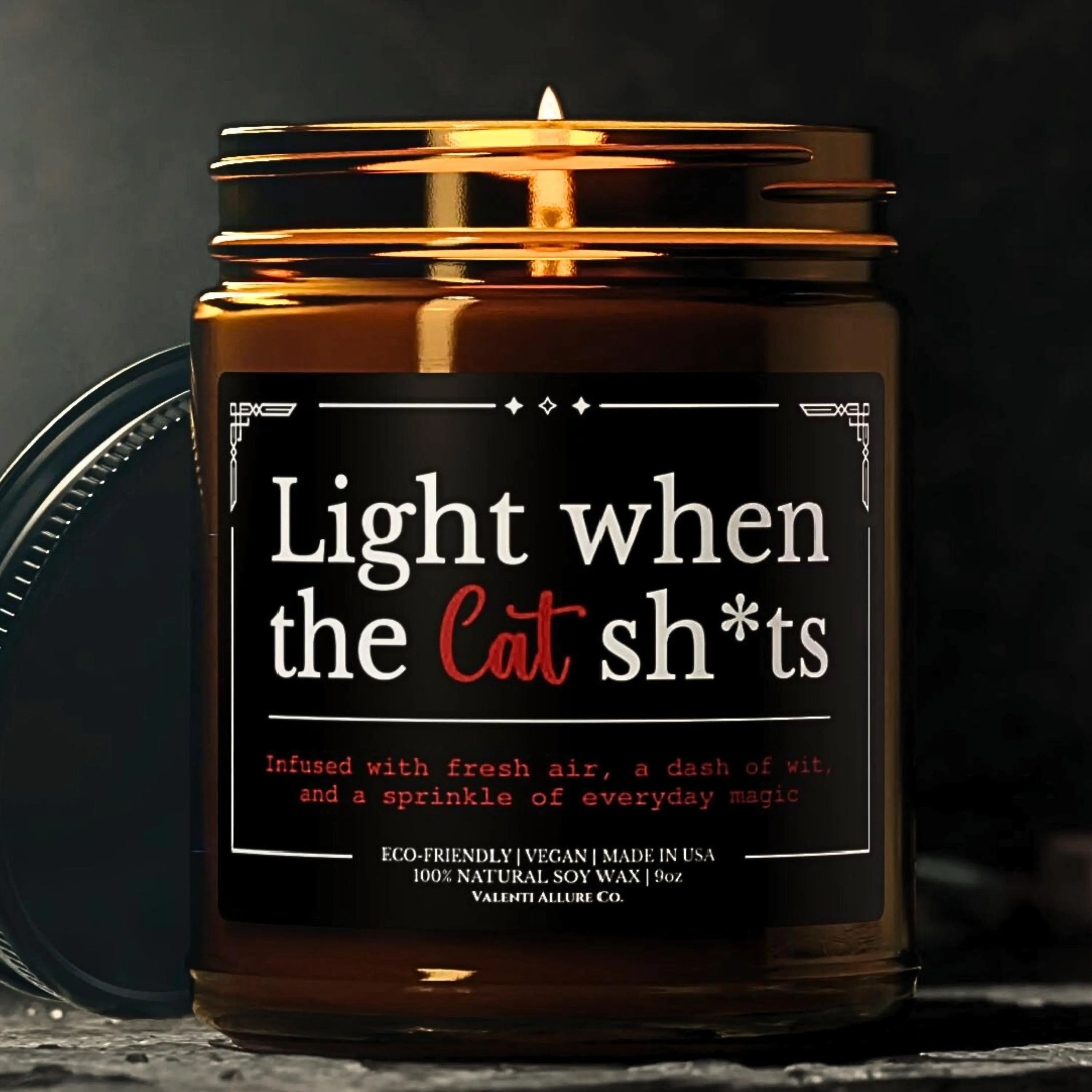 Light This Candle When the Cat Sh*ts Soy Candle, New Pet Parent Gift, Funny Pet Gift Cat Lover, Funny Cat Mom Mama Candle Christmas Gift