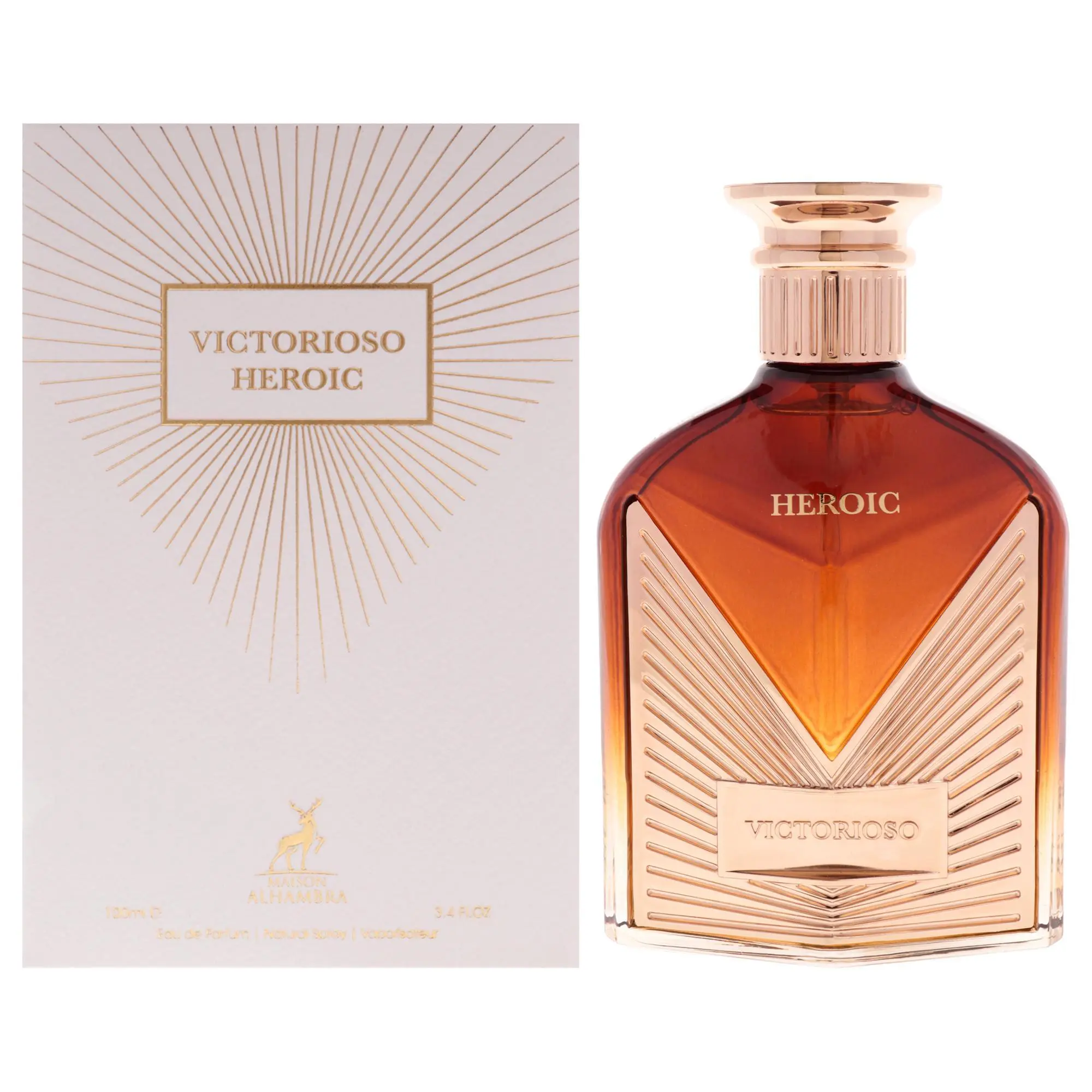 Maison Alhambra Victorioso - Heroic Men's Fragrance, 3.4 fl oz EDP Spray, Bold Heroics, Long-Lasting, Masculine Aura, Single Bottle, Strong Presence