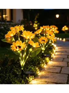 6-head Solar Sunflower Garden Lights, Aesthetic Cottagecore Outdoor LED Solar Stake Lights, Waterproof Realistic Sunflower Landscape Decor, Perfect Yard Patio Pathway Lighting, Ideal Mother's Day Gift for Mom Farmhouse Spring Home Decoration