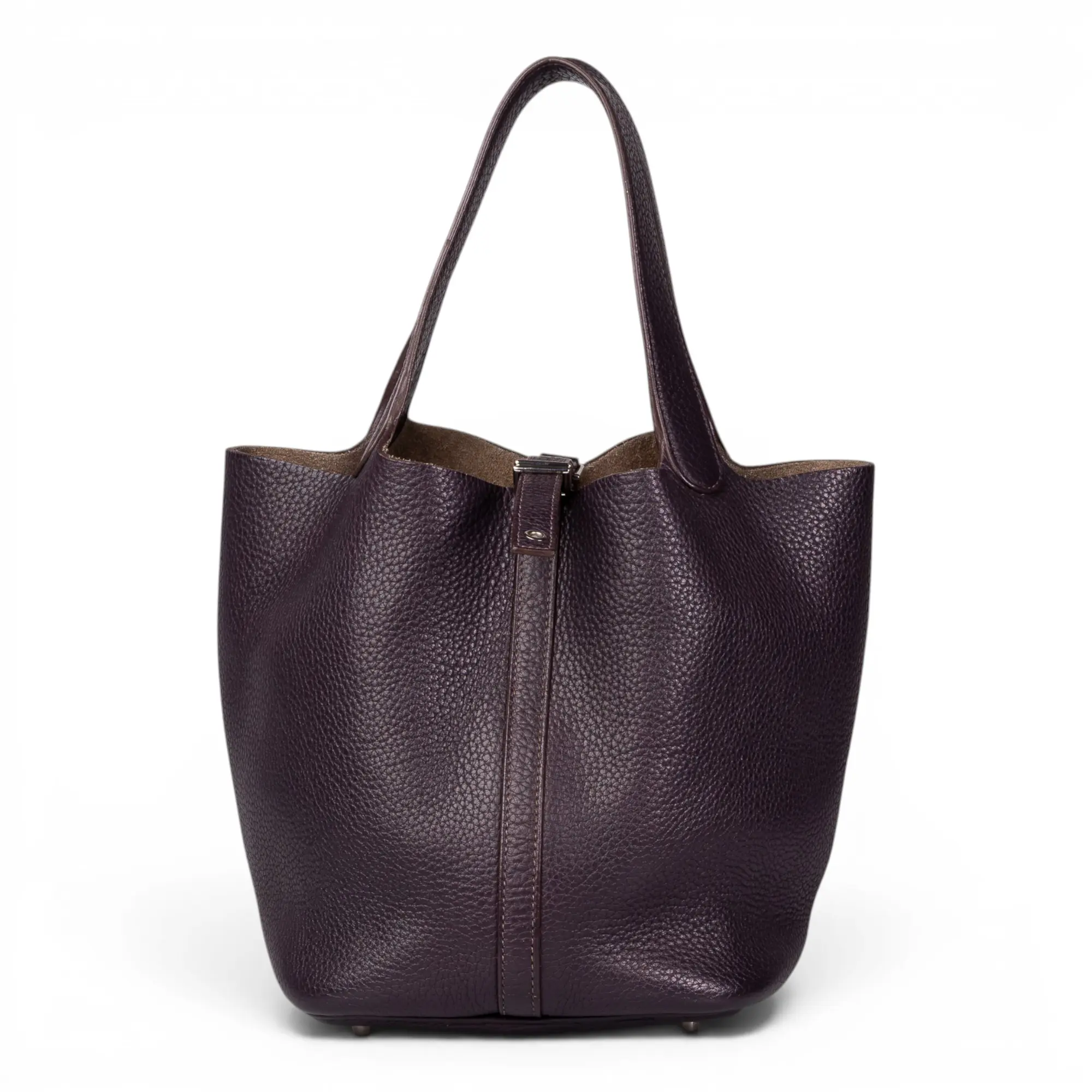 Pre-owned HERMÈS leather Shoulder Bags Picotin 22 Bag Purple Togo CN26070177