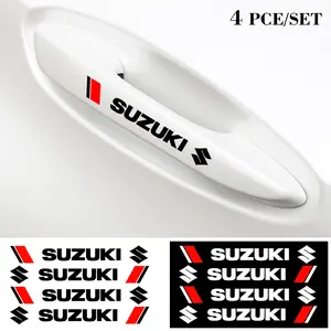 4 Pcs Car Door Handle Stickers, Sport Style Auto Decoration, Anti-Collision Protection Decals for Suzuki Car Door Accessories