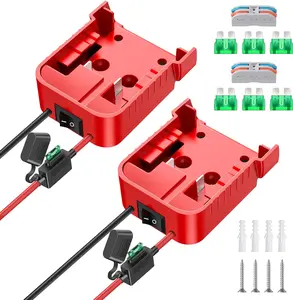 2 Packs Power Wheel Adapter for Milwaukee M18 Battery Adapter 18V Power Wheel Battery Conversion Kit with Switch, Fuse & Wire Terminals, 12AWG Wire, Power Connector for DIY Rc Car Toys and Robotics