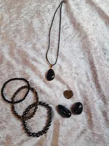 Triple Protection 7-Pc Energy Set - Obsidian, Tiger’s Eye & Hematite