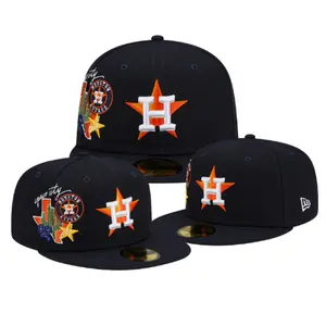 New Era Houston Astros 59FIFTY Navy Fitted Cap Texas Patch Baseball Hat Streetwear Houston Champions Edition Premium