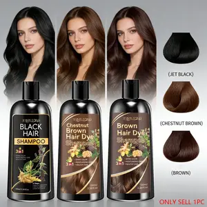 100ml Herbal Repair 3-in-1 Hair Dye Shampoo | Haircare | Ginseng Nourishing | Dye-Care-Wash All-in-One | Gentle Color Locking | Moisturizing, Hydrating & Smoothing | 3 Colors Option | For Men & Women