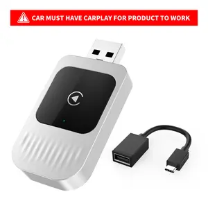 【TikTokShopBlackFriday】 New CarPlay 2026 Wireless Adapter for iPhone/Android Fast Connect No Delay Hands-Free Calling Electronic Charger CarPlay Adapter