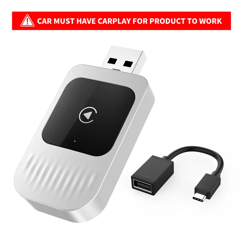【TikTokShopBlackFriday】 New CarPlay 2026 Wireless Adapter for iPhone/Android Fast Connect No Delay Hands-Free Calling Electronic Charger CarPlay Adapter