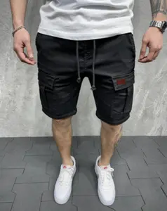 Men's Cargo Shorts with Drawstring Waist Utility Pocket Streetwear Shorts for Menswear Tropical Style