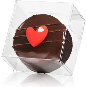 50 Count Clear Single Chocolate Covered Ore Cookies Macaron Box for Wedding Favors Shower 2.17"×2.17"×1.38" Inch Party Favor Box for Candy Chocolate Donut
