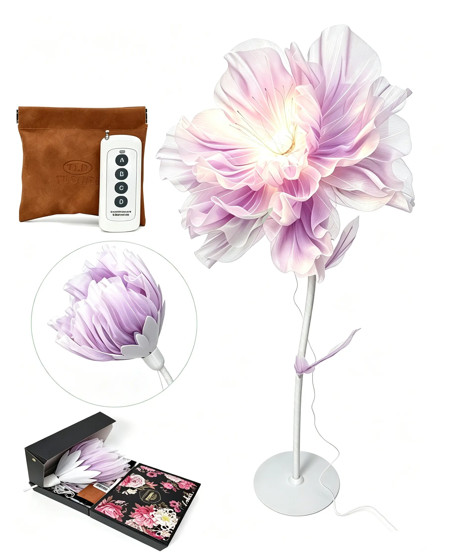 Silk Flower Dancing Petals Automatic Opening Closing Mechanical Artificial Flowers Wedding Event Stage Window Layout Christmas Party Home Decor