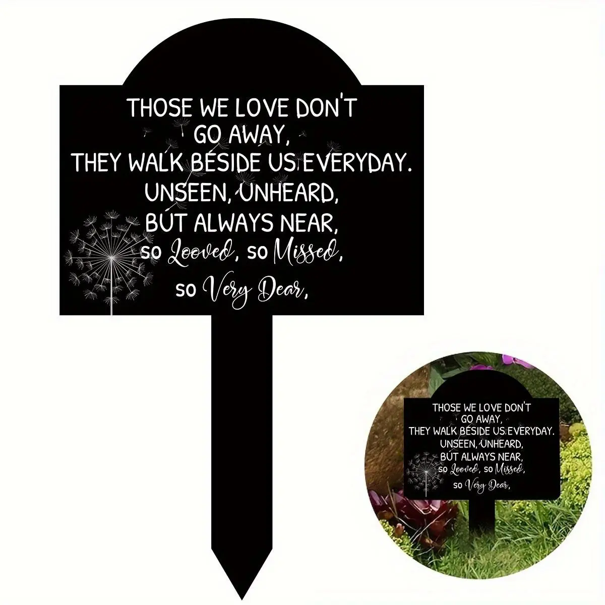 Acrylic Memorial Plaque, Sympathy Tribute, Outdoor Yard, Cemetery & Garden Decoration, Stake-mounted Marker for Eternal Remembrance