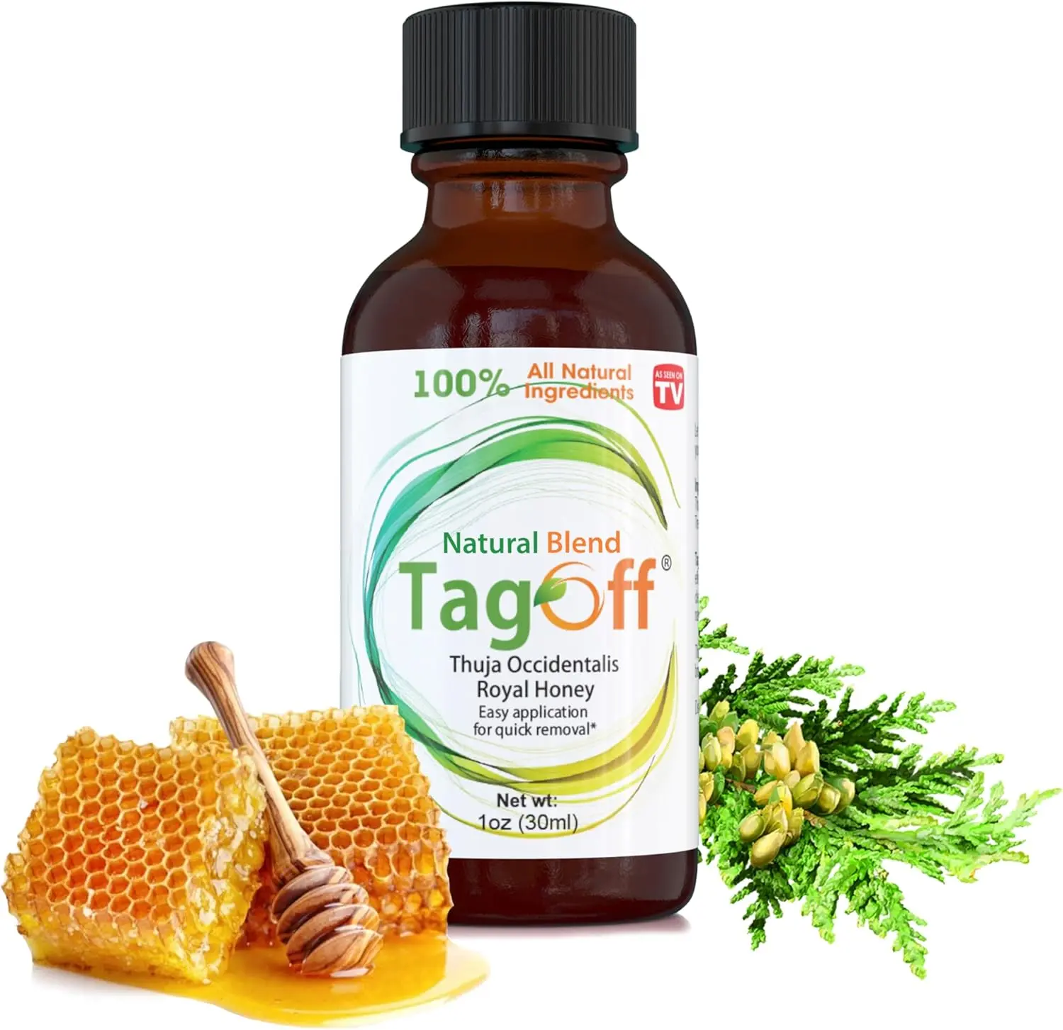 Tag Off Beauty: Thuja Occidentalis & Royal Honey - Botanical Ingredients for Smooth, Clear Skin - Non-Irritating  - Made in the USA  Nourishing Hydrating Body Oil for Smooth, Healthy-Looking Skin – Lightweight, Non-Greasy 1oz