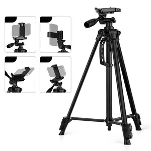 55" Vlogging Tripod for Camera Cell Phone Video Recording, Heavy Duty Tall Camera Tripod Stand for iPhone, Professional Travel DSLR Tripods Compatible with Canon