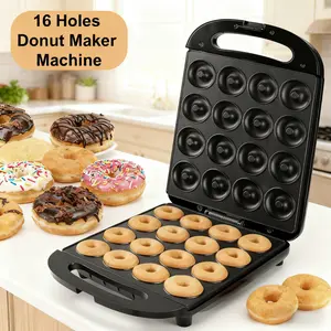 16-Hole Electric Donut Maker Double-Sided Heating Non-Stick Baking Pan Easy to Clean for Breakfast Snacks & Desserts Nugget Ice Maker Conversion Kit 2025 latest portable jar vacuum sealer kit food storage multi fun ciona Single Burner Cooktop Range Oven