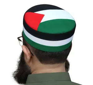 Premium Palestine Kufi Hat – Traditional Flag Beanie, High-Quality Polyester-Cotton Blend, Perfect for Prayer