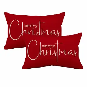 2pcs, Christmas Pillow Covers, Seasonal Festive Red  Cushion Covers for Sofa Decoration, Home Décor Products, Cushion Cover Decoration for Couch Sofa, Room Decor and Bedroom Decor, Single Sided Printing, No Pillow Core