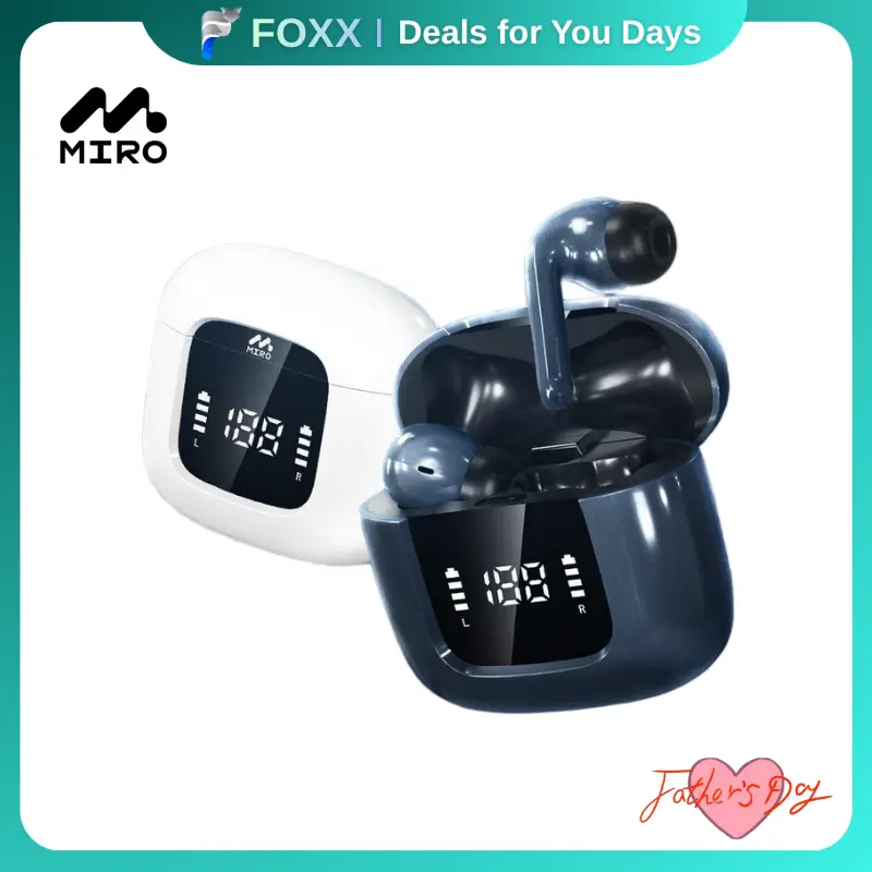 MIRO TWS Wireless Earbuds – True Wireless Bluetooth Earbuds, Water-Resistant, Long Battery Life, USB-C Charging, Hands-Free Audio