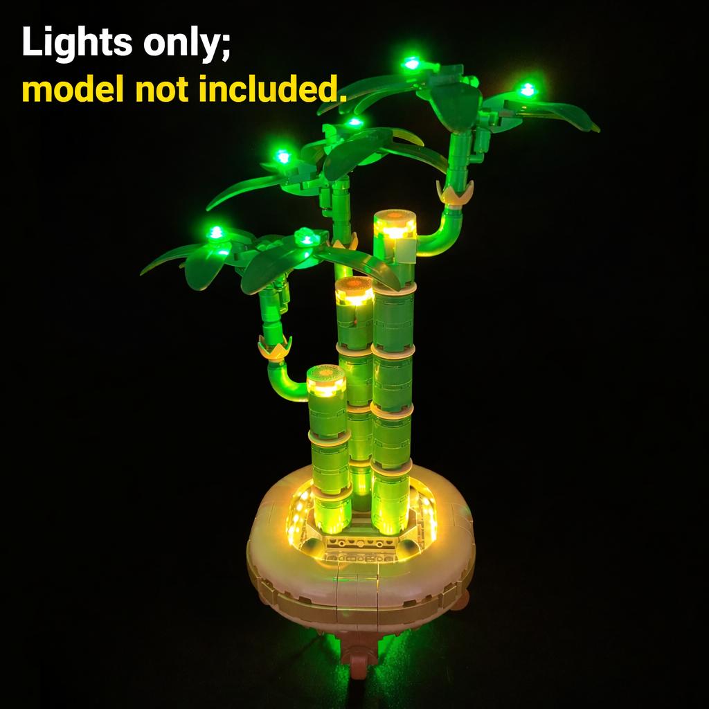 LYBMTWF Light kit for  The Botanical Collection Lucky Bamboo Décor 10344-Creative Lighting Kit for Building Blocks， Adults Ages 18+ - Fake Plant Decoration for Table, Desk, Office - Gift for Valentines Day（No Bricks Included）