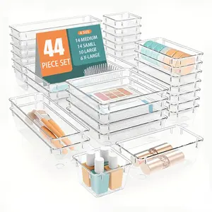 Mothers Day Gift Large Capacity Storage Boxes Set Durable Plastic Airtight Organizer for Pantry Vanity Countertop Drawers Home Kitchen Food Organization Must Have Home Essentials