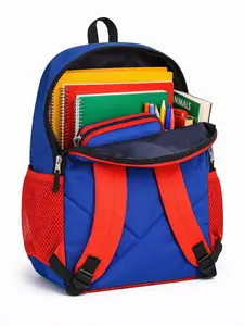 Kids Backpack Bundle 16 Inch – Toddler Boys School Bookbag with Water Bottle, 300+ Puffy Stickers & Superhero Mask – Lightweight Backpack with Padded Straps & Mesh Pockets