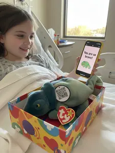 Rainbow the Chameleon Beanie Baby with a Unique Message For You!