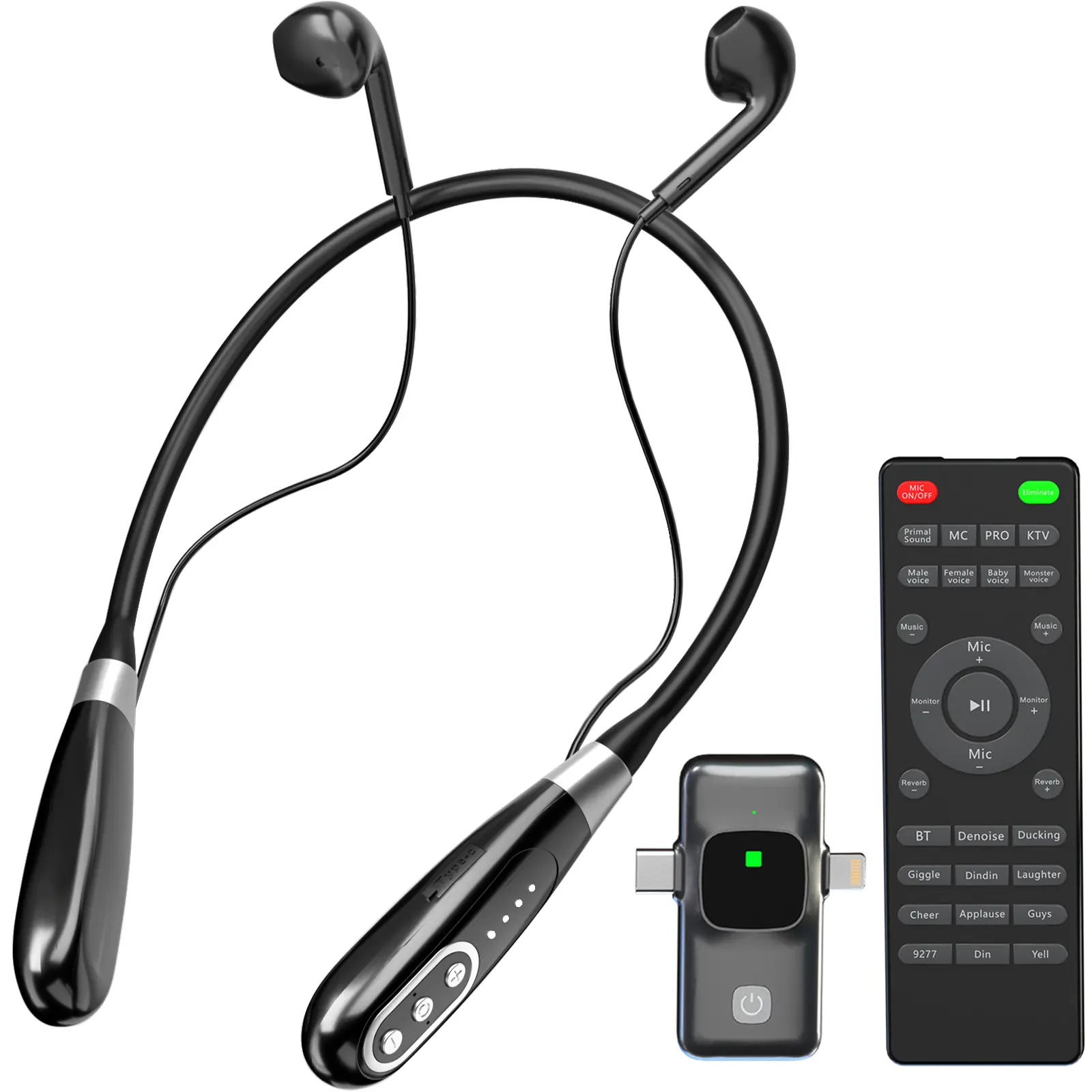 Facmogu E8 Compact Powerful Digital Sound Card Set - Bluetooth Multi-Function Live Sound Card with Remote Control, 3 Special Functions, Wireless Headphones Compatible Desktop/Laptop Component for Gaming, YouTube