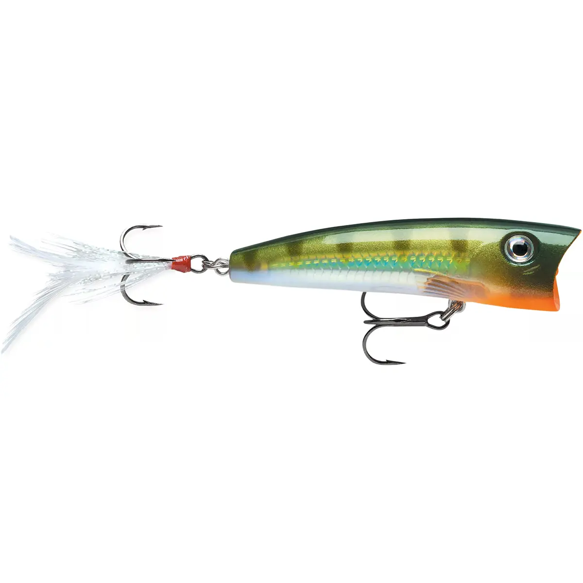 Rapala X-Rap Pop 07 Fishing Lure - 2 3/4 inches, 3/8 oz, Textured, 3D Holographic Eyes, #5 Treble Hooks, Yellow Perch Target