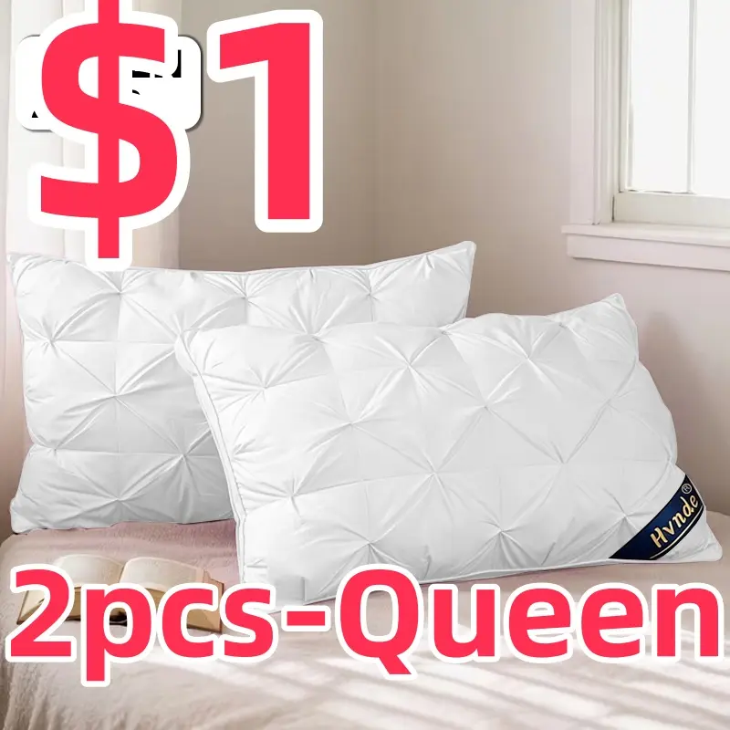2-Pack Queen-Size Hotel-Style White Pillows