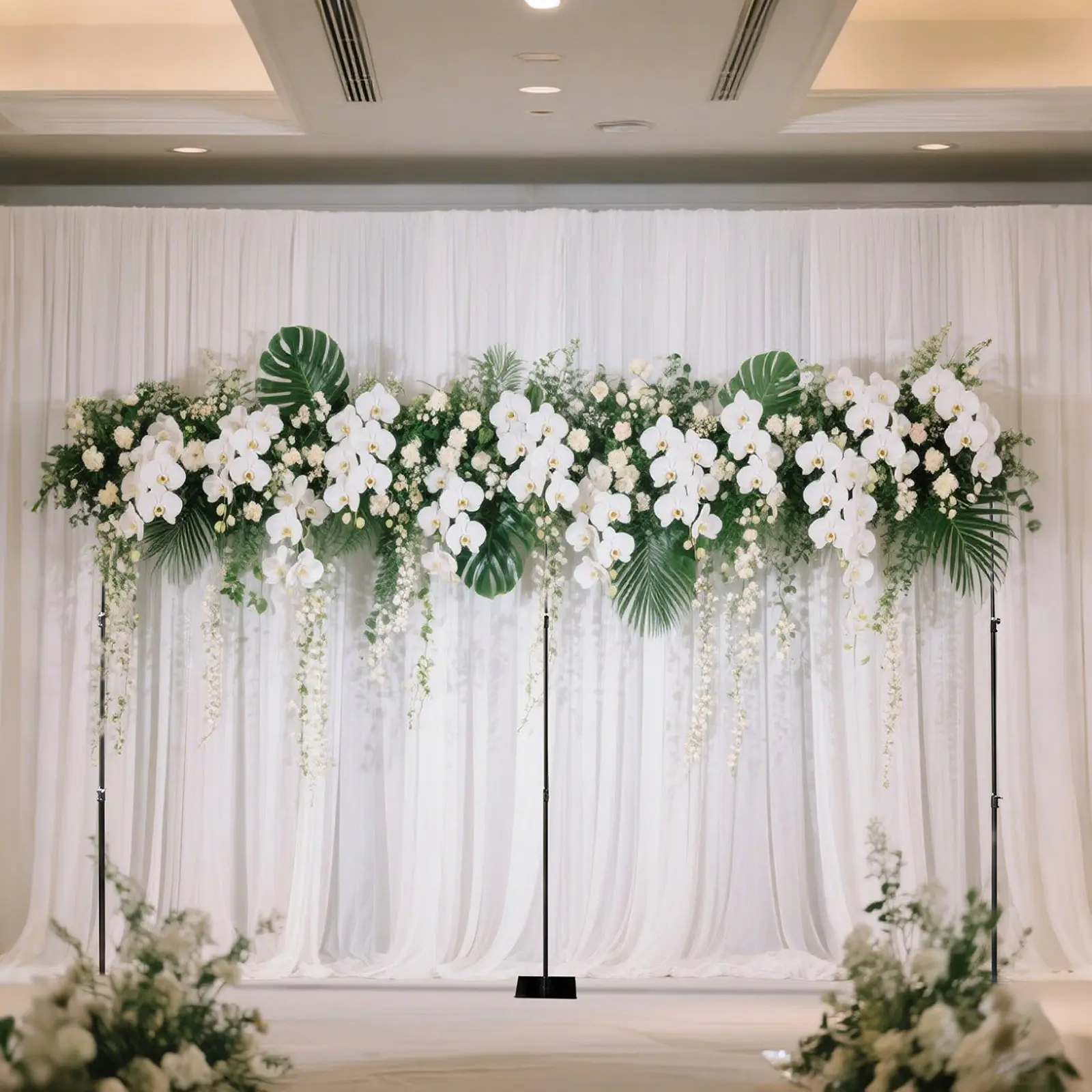 Heavy Metal Backdrop Stand - 10ft x 20ft Adjustable Pipe & Drape Photography Stand with 3 Flat Steel Bases, Banners Compatible, for Party Decoration Supplies, Wedding Background Arch