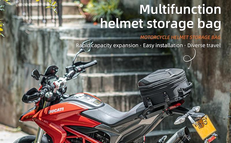 ROCKBROS 35L Hard Shell Motorcycle Tail Bag Waterproof Expandable Durable