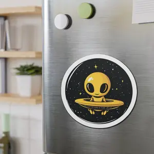 UFO Alien Die-Cut Magnet, Car, Refrigerator, Laptop Magnet, Fridge, Alien, UFO Magnet, Home Decor, Office Decoration, UFO Fan Gifts