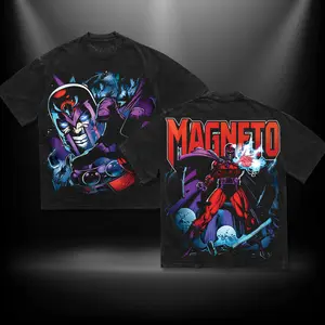 Magneto M Comic Omega Mutant Comic Menswear Gift for Movie Fans Top Apparel Classic Oversized Seamless Simple Straight Man Designer Shirts Men's Regular Fit Floral Print Tee Heavyweight Cotton T-Shirts Featuring Epic Panther Design