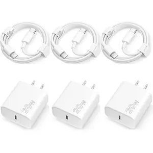 10FT iPhone 16 15 Charger Fast Charging USB C Charger Block Type C Chagrer Fast Charging 3-Pack for iPhone 16/16 Plus/16 Pro/16 Pro Max/15/15 Pro Max（White）