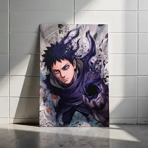 Obito Uchiha Kamui Anime Poster – Naruto Shippuden Dark Aesthetic Manga Wall Art, Sharingan Rinnegan Graphic Print, Otaku Room Decor Gift
