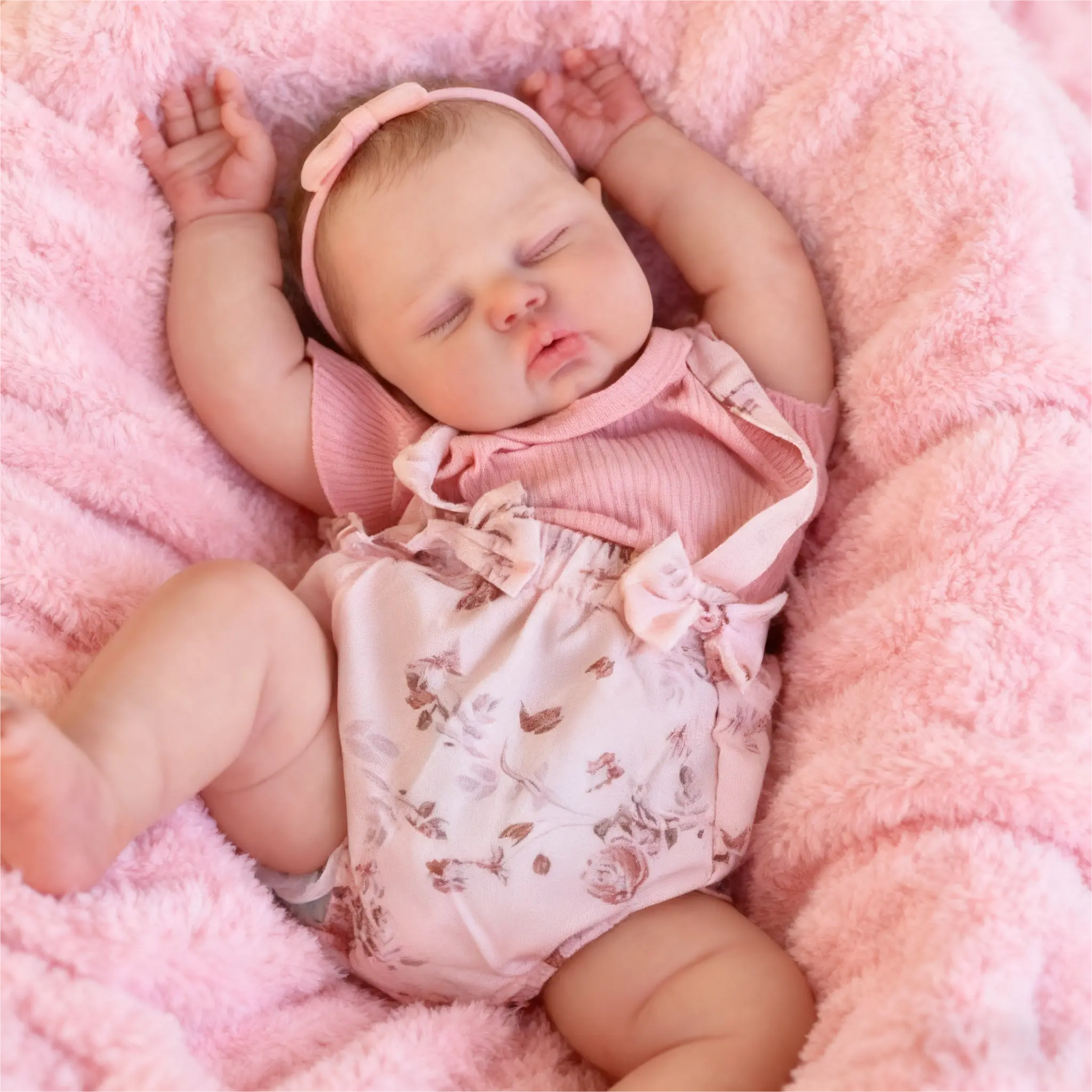 24-Inch Lifelike Reborn Baby Doll Soft Stuffed Figure Newborn Size Dolls with Plump Body, Soft Vinyl Poseable Limbs, Handmade Details, Kids Birthday Cheristmas Gift Set with Outfit Accessories for Ages 3+